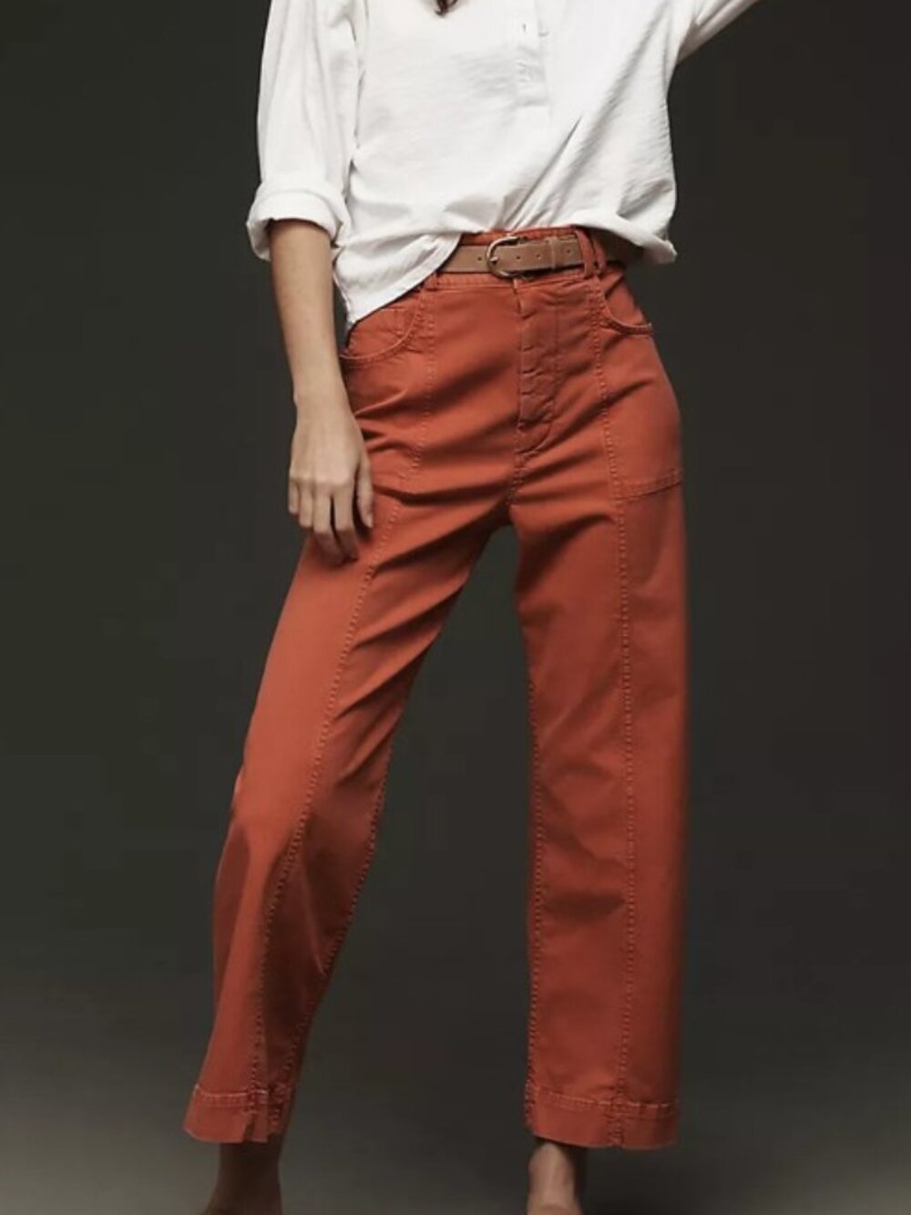 Anthropologie The Skipper Seamed High-Rise Crop Wide-Leg Jeans by Pilcro NWT